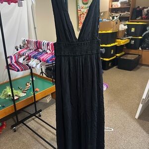 Forever 21 Black Maxi Dress with Deep V